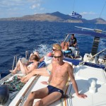 Sailing in blue waters, in volle zon, lekkere 30°C, september 2015