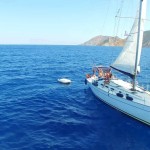 Prachtig shot van onze boot in Griekenland